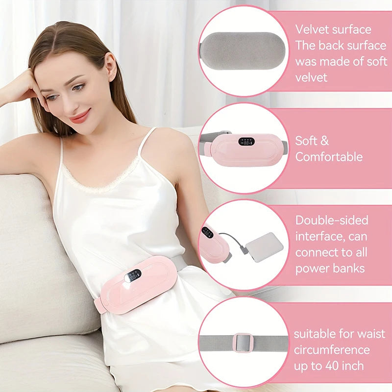 Cordless Electric Heat Cramp Belt for Menstrual Pain Relief