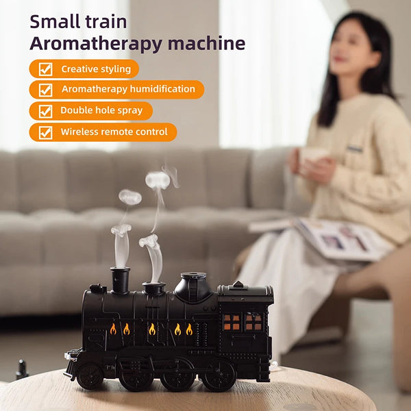 Train-Shaped Aromatherapy Diffuser Ultrasonic Humidifier LED Lamp