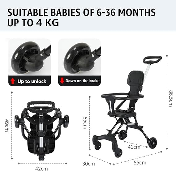 Foldable Stroller for Baby – Lightweight Baby Stroller Pram