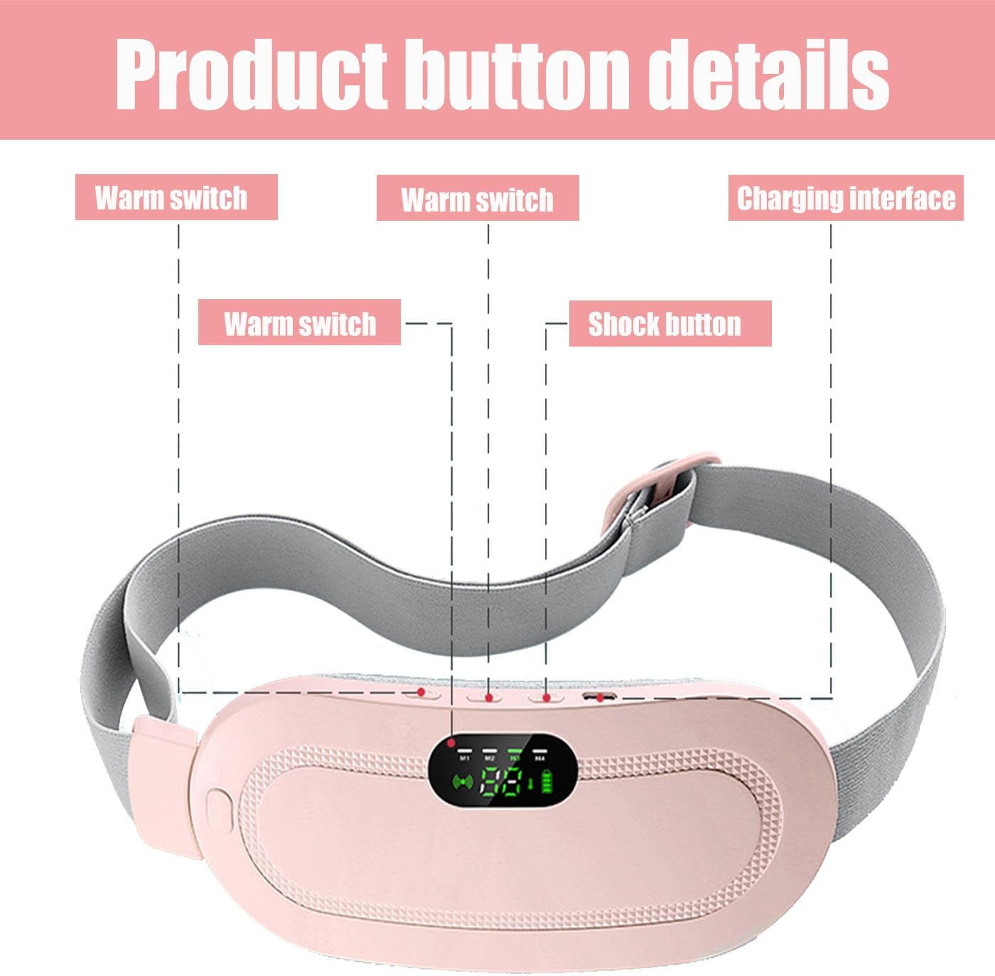 Cordless Electric Heat Cramp Belt for Menstrual Pain Relief