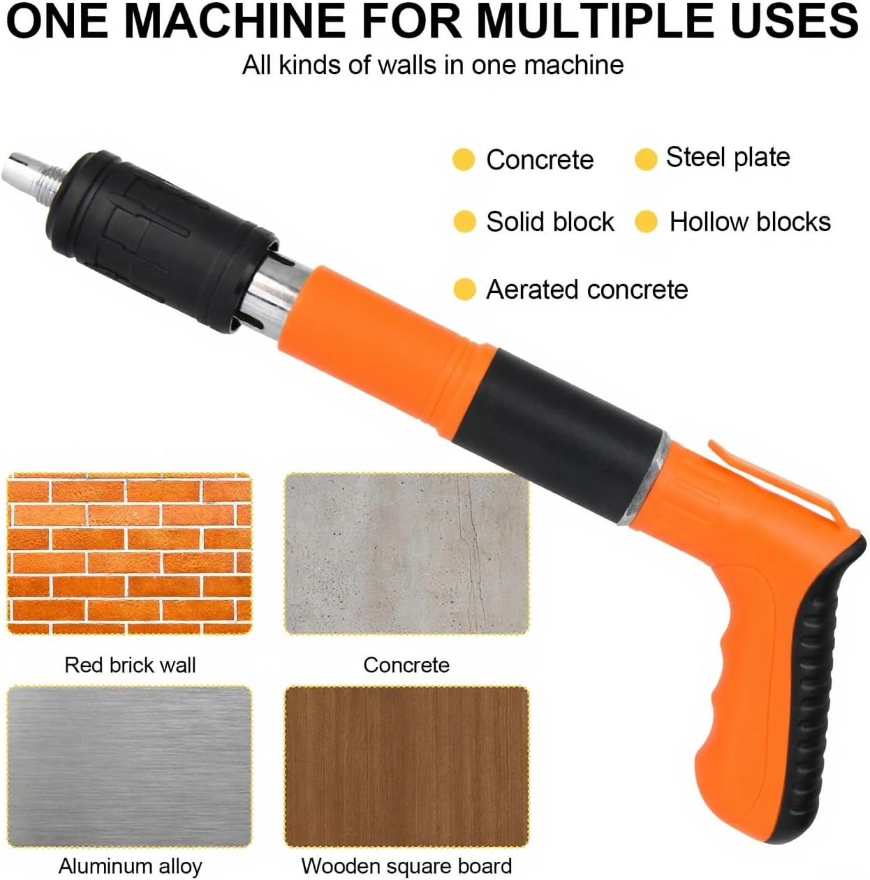 Adjustable Manual Nail Gun for Concrete, Woodworking Decoration Nailer Gun
