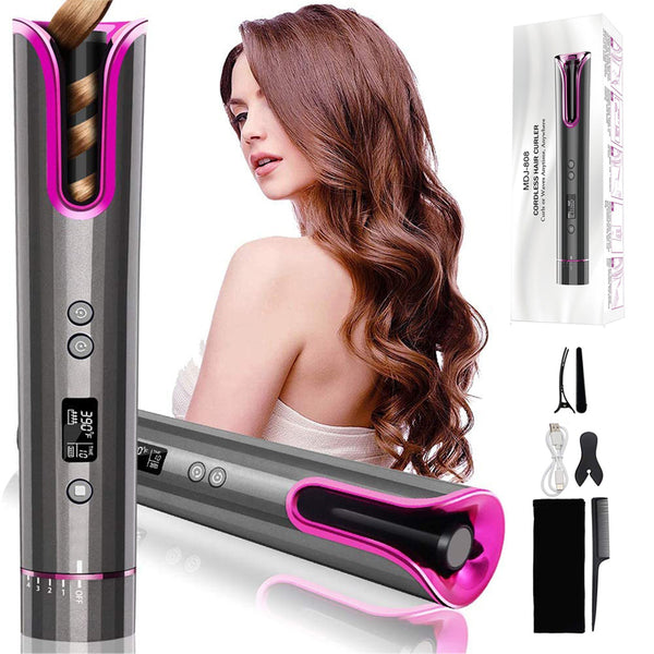 Hair Curler USB Cordless Wireless Auto Ceramic Curling Iron