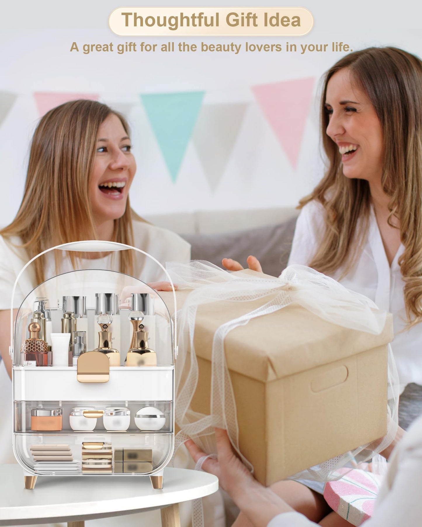 Acrylic Cosmetic Storage Box - Makeup Organizer Countertop