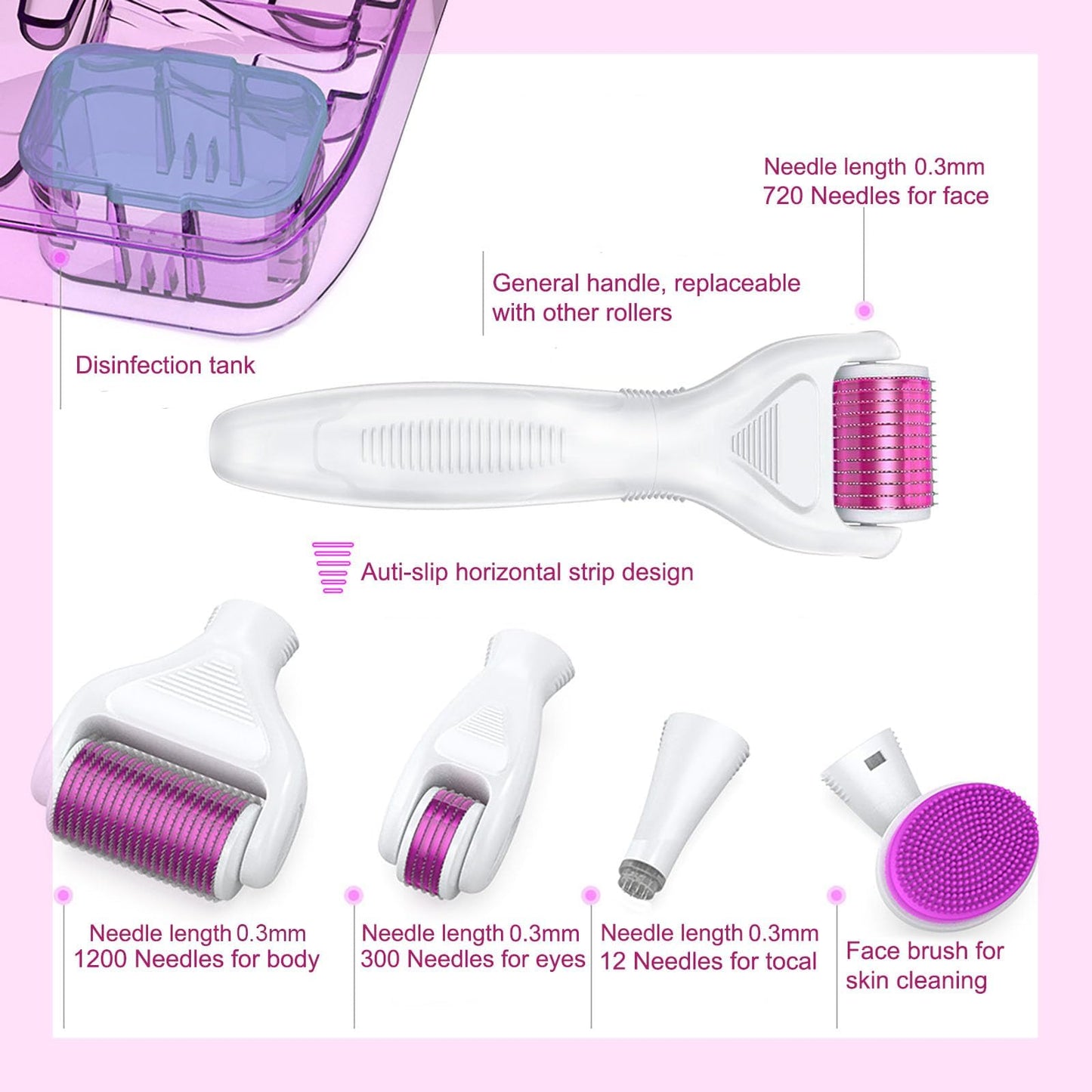 Home Use 6-In-1 Derma Microneedling Roller