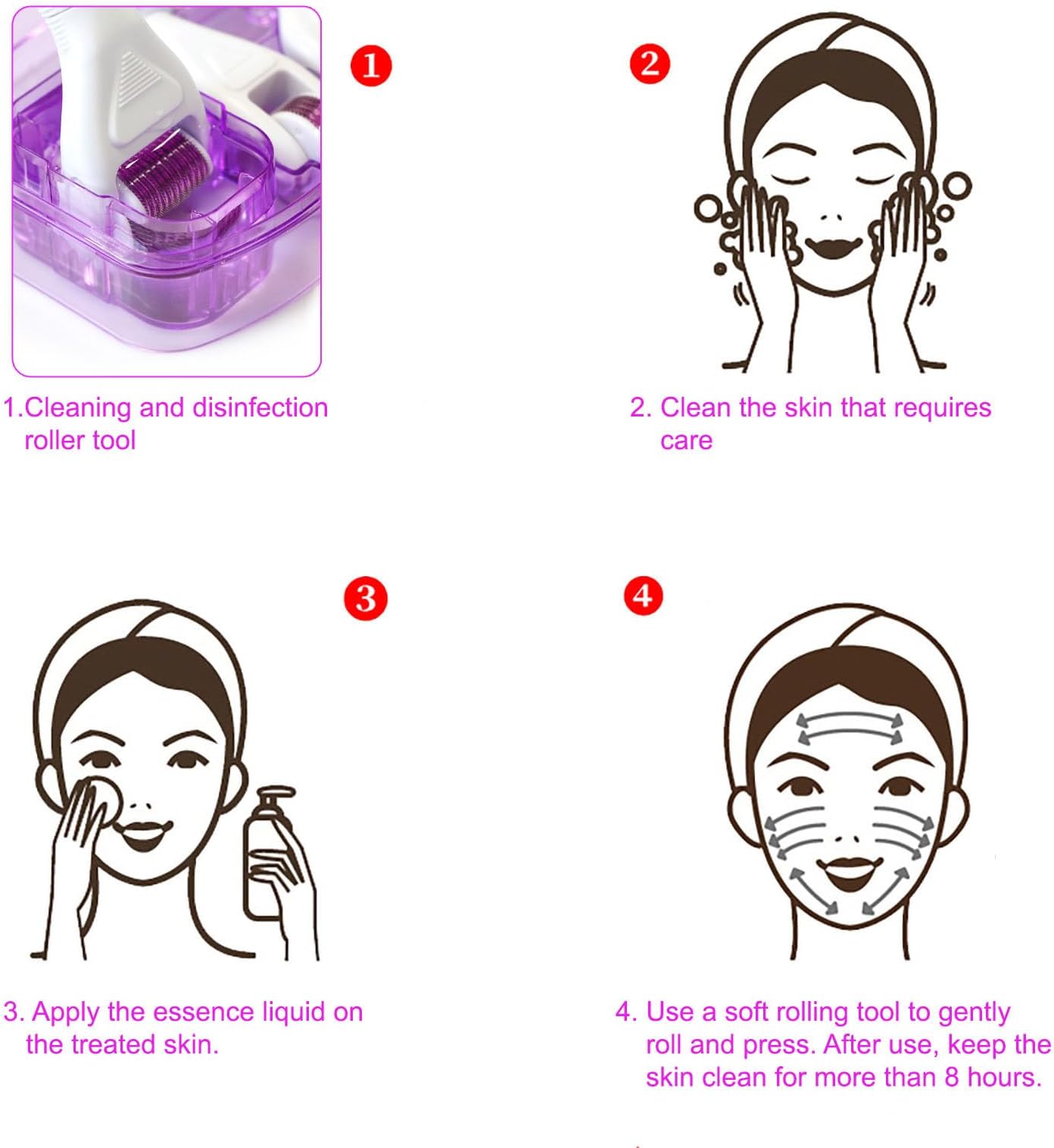 Home Use 6-In-1 Derma Microneedling Roller