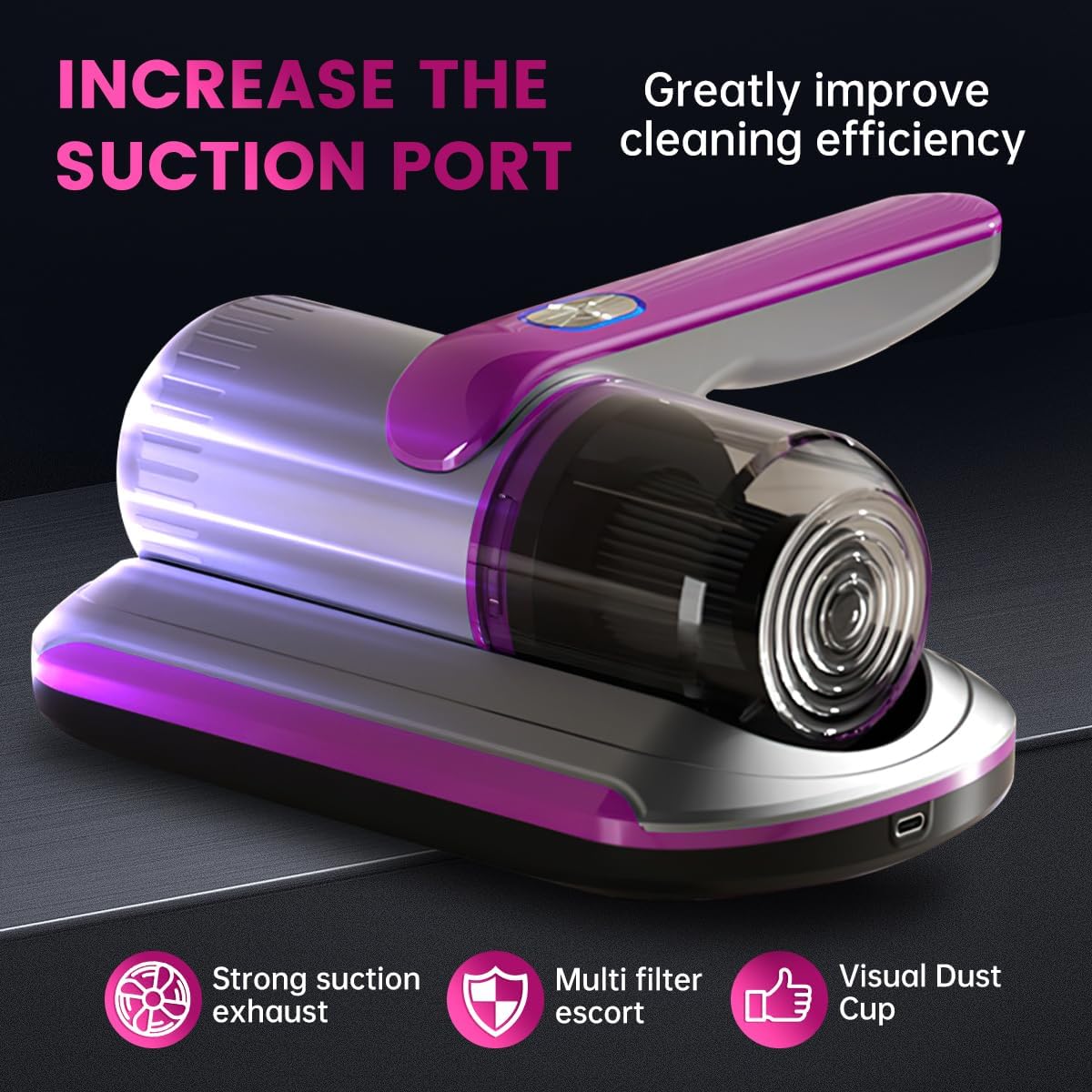 Wireless Handheld Bed Vacuum Cleaner with UV-C Light