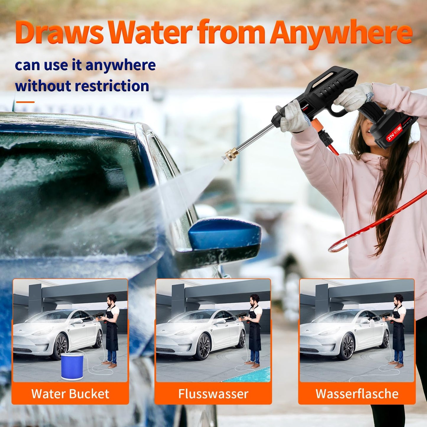 Cordless Electric Pressure Washers Gun for Car