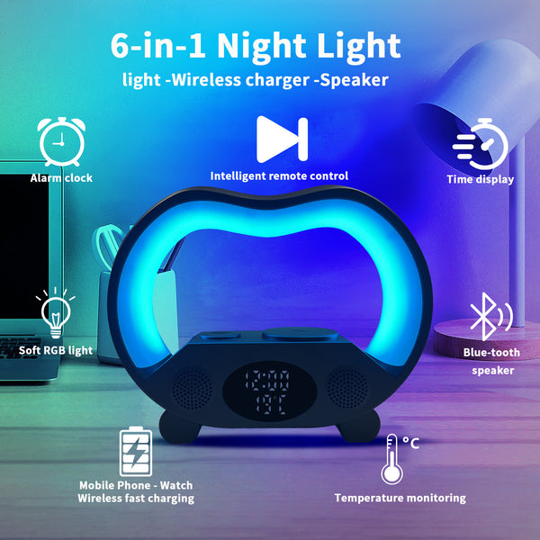 6 In 1 Smart Bluetooth-compatible Ambience Intelligent LED Table Lamp