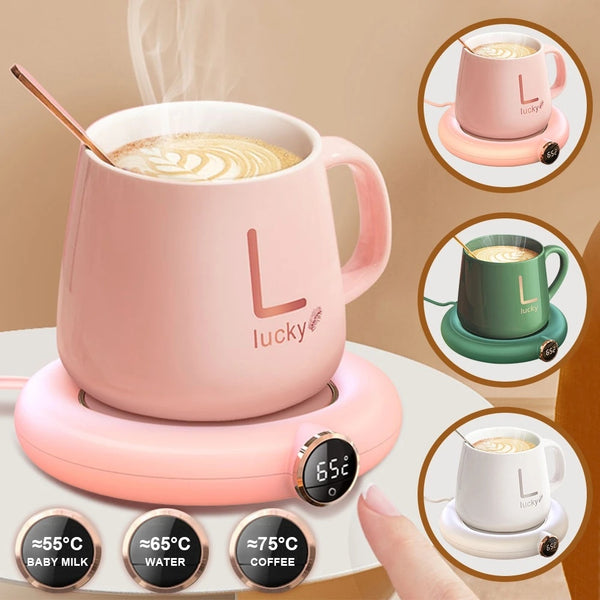 USB Cup Warmer Pad Adjustable 3 Temp Heater Mug Office Home Kitchen Gadget