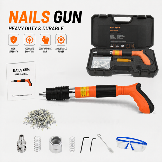Adjustable Manual Nail Gun for Concrete, Woodworking Decoration Nailer Gun