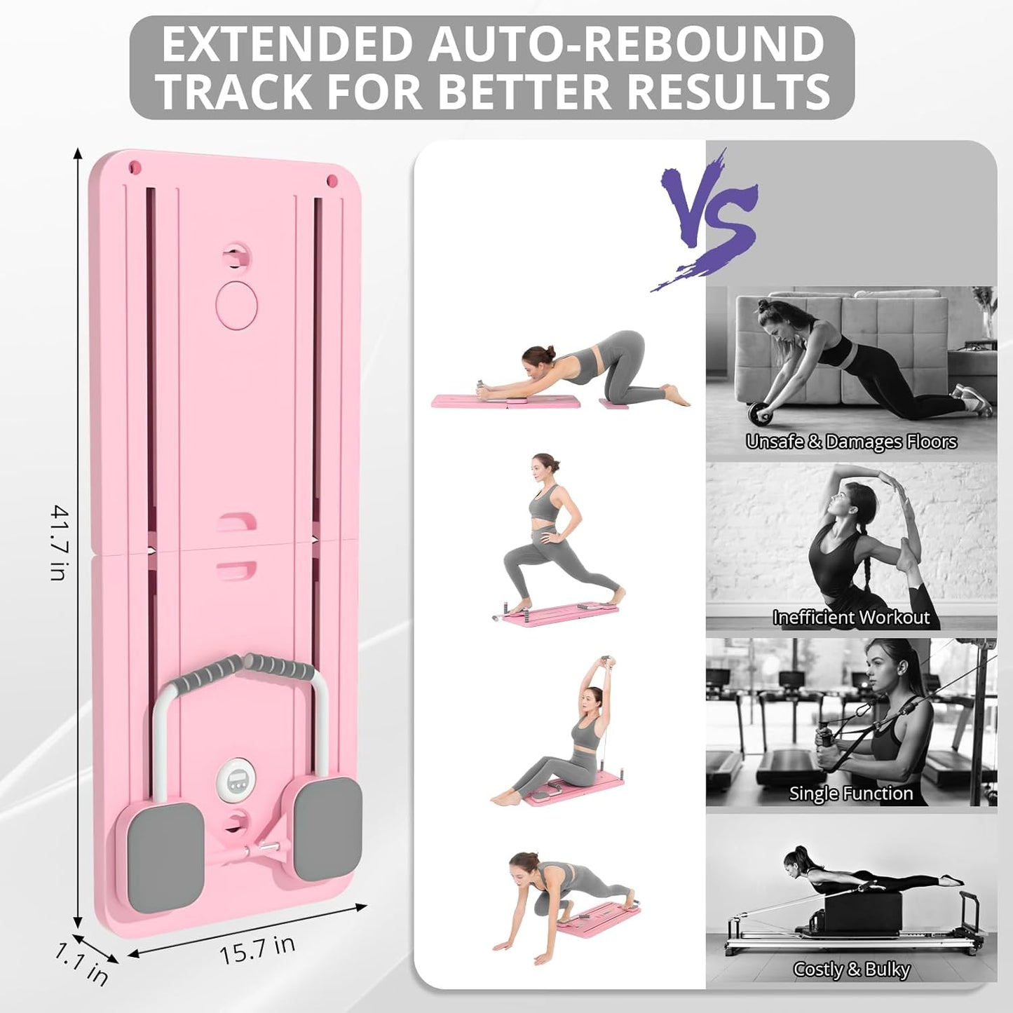 5-in-1 Foldable Pilates Reformer Board